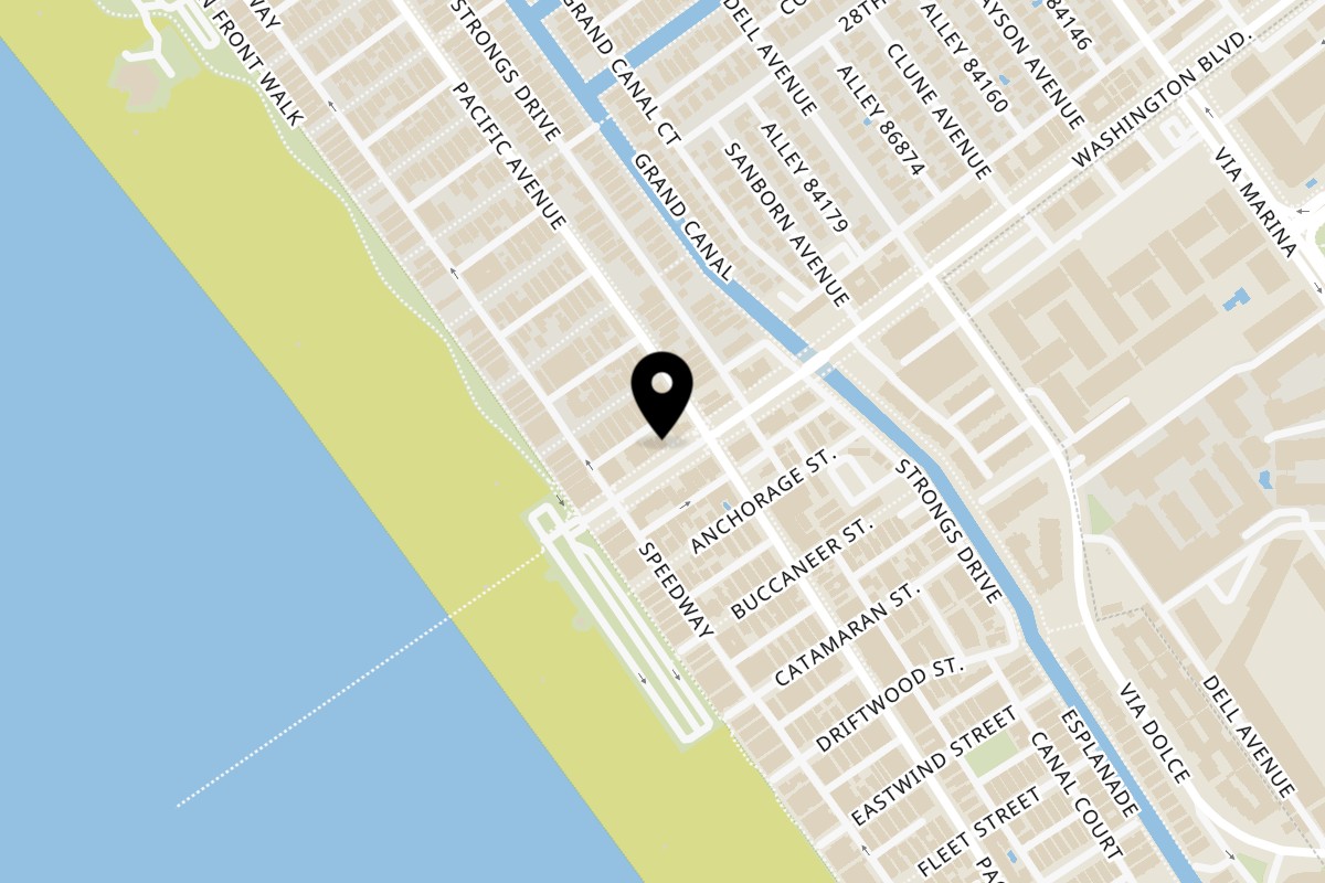 Map showing the location of WSQ on 31 W Washington Blvd in Venice